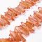 Natural Quartz Crystal Points Beads Strands, Dyed, Nuggets, 15~30x4~8x4~7mm, Hole: 1mm, 8 inch