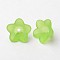 Transparent Acrylic Beads, Frosted, Flower, Green, 13x7mm, Hole: 1mm, about 1865pcs/500g