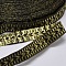 Polyester Ribbons, with Tie Pattern, Gold, 1/2 inch(14mm), 33yards/roll(30.1752m/roll)