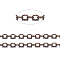 Brass Cable Chains, Soldered, with Spool, Oval, Cadmium Free & Nickel Free & Lead Free, Long-Lasting Plated, Red Copper, 2x1.5x0.35mm, about 301.83 Feet(92m)/roll