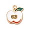 Alloy Enamel Pendants, Light Gold, Fruit, Apple, 20x16x1.8mm, Hole: 1.8mm