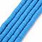 Handmade Polymer Clay Bead Strands, Heishi Beads, Disc/Flat Round, Deep Sky Blue, 6x0.5~1mm, Hole: 2mm, about 320~447pcs/strand, 15.74 inch~16.92 inch