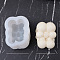 DIY Display Silicone Molds, Resin Casting Molds, Flower, White, Rectangle, 82x63x72mm