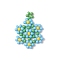 Seed Beads Beaded Charms, Flower Pendants, Turquoise, 23x18x3mm, Hole: 1.5mm