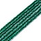 Transparent Glass Beads Strands, Faceted, Round, Dark Green, 2mm, Hole: 0.6mm, about 182~201pcs/strand, 14.57~15.24 inch((37~38.7cm)