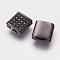 Brass Micro Pave Cubic Zirconia Beads, Cadmium Free & Lead Free, Square, Gunmetal, 9x9x3.5mm, Hole: 2x5mm