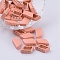 Spray Painted Alloy Multi-Strand Links, For Tile Elastic Bracelets Making, Rhombus, Light Salmon, 14x8x4.8mm, Hole: 0.8mm