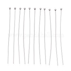 304 Stainless Steel Head Pins, Stainless Steel Color, 60mm, Head: 2mm, 100pcs/set