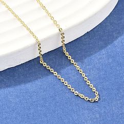 Brass Cable Chain Necklaces, Long-Lasting Plated, with Lobster Claw Clasps and Slider Beads, Golden, 17.71 inch(45cm), 0.5mm