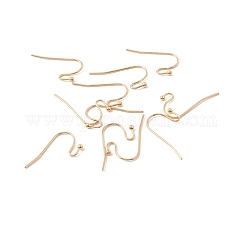 316 Surgical Stainless Steel Earring Hooks, Ear Wire, Real 18K Gold Plated, 21x12x2mm, 22 Gauge, Pin: 0.6mm