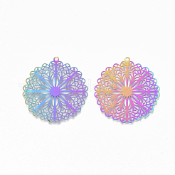 Ion Plating(IP) 201 Stainless Steel Filigree Pendants&nbsp;X-STAS-S108-110