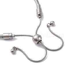 201 Stainless Steel Snake Chain Slider Bracelets for Women&nbsp;STAS-D301-09P