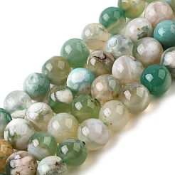 Natural Green Cherry Blossom Agate Beads Strands&nbsp;G-NH0061-A01-8mm