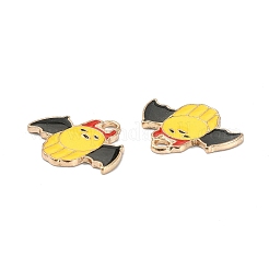 Halloween Light Gold Tone Alloy Enamel Pendants&nbsp;ENAM-P247-19KCG