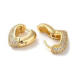 Brass Pave Cubic Zirconia Hoop Earrings for Women&nbsp;EJEW-M258-05G