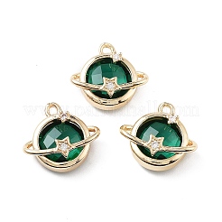 Rack Plating Brass Micro Pave Cubic Zirconia Pendants&nbsp;KK-M013-05G