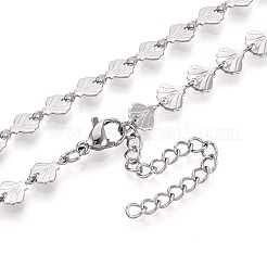 6MM 304 Stainless Steel Shell Shape Link Chain Necklaces&nbsp;NJEW-T016-06P
