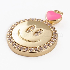 Brass Micro Pave Cubic Zirconia Pendants&nbsp;ZIRC-H115-09G