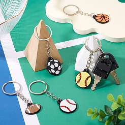 5Pcs 5 Styles PVC Plastic Keychains&nbsp;KEYC-TA0001-49