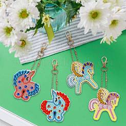DIY Diamond Painting Unicorn Keychain Kits&nbsp;DIAM-PW0009-11