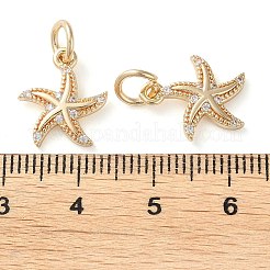 Rack Plating Brass Micro Pave Clear Cubic Zirconia Charms&nbsp;KK-D097-04G