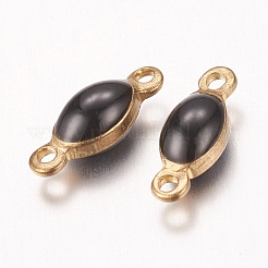 Antique Bronze Plated Brass Enamel Oval Links&nbsp;X-KK-Q570-06D