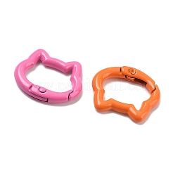 Spray Painted Alloy Spring Gate Rings&nbsp;FIND-A062-02