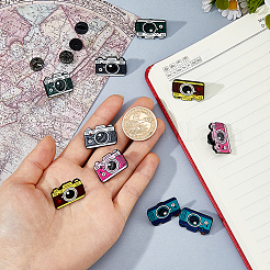 10Pcs 5 Colors Camera Enamel Pins&nbsp;JEWB-FH0003-16