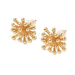 Brass Flower Stud Earrings&nbsp;EJEW-D337-07G