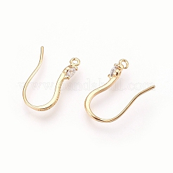 Brass Cubic Zirconia Earring Hooks&nbsp;X-KK-S336-43G