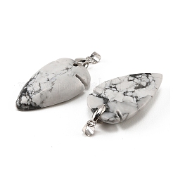 Natural Howlite Pendants&nbsp;G-H359-04P-07
