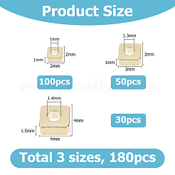 Square Brass Spacer Beads&nbsp;KK-HS0001-44