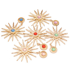 5Pcs 5 Colors Alloy with Resin Big Pendants&nbsp;FIND-TA0004-16
