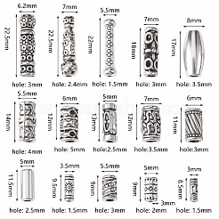 150Pcs 15 Style Tibetan Style Alloy Tube Beads&nbsp;FIND-SZ0001-16-RS