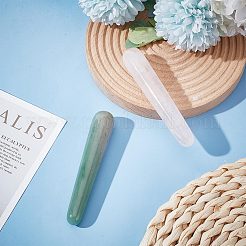 2Pcs 2 Styles  Natural Rose Quartz & Green Aventurine Massage Sticks&nbsp;AJEW-NB0005-33
