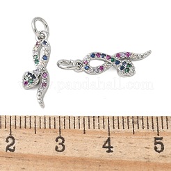 Brass Micro Pave Cubic Zirconia Pendants&nbsp;KK-U056-52P