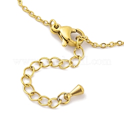 Ion Plating(IP) 304 Stainless Steel & Plastic Cable Chain Link Braclets for Women&nbsp;BJEW-H606-13G