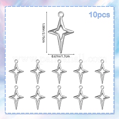 10Pcs 304 Stainless Steel Pendants&nbsp;STAS-SZ0003-40