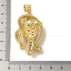 Rack Plating Brass Micro Pave Black Cubic Zirconia Pendants&nbsp;KK-P267-03A-G
