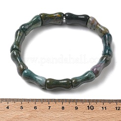Bamboo Natural Indian Agate Beads Stretch Bracelets for Women Men&nbsp;BJEW-K304-01A