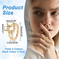 4Pcs 2 Color Adjustable Brass Solitaire Ring Settings&nbsp;KK-AR0003-80