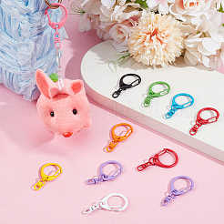 36Pcs 9 Colors Spray Painted Zinc Alloy Keychain Swivel Clasps&nbsp;FIND-PH0027-08