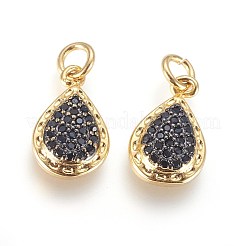Brass Micro Pave Cubic Zirconia Charms&nbsp;ZIRC-G150-06A
