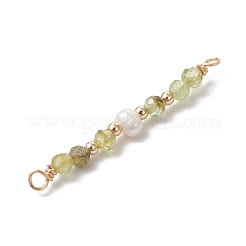 12Pcs 12 Styles Faceted Round Natural Mixed Stone Beaded Connector Charms&nbsp;PALLOY-JF03557