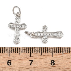 Brass Micro Pave Clear Cubic Zirconia Pendants&nbsp;CU-CBADC6C-08P-01