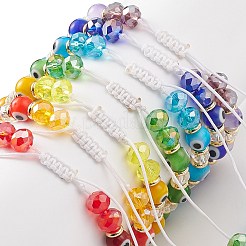 7Pcs 7 Style 7 Chakra Antique Silver Alloy Link Bracelets Set&nbsp;BJEW-JB08883