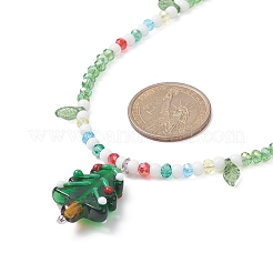 Acrylic Christmas Tree Pendant Necklace&nbsp;NJEW-TA00076
