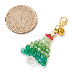 Christmas Trees Glass Beaded Pendant Decorations&nbsp;HJEW-JM02537