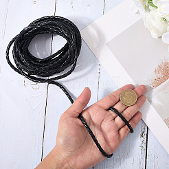 5M Braided Round PU Leather Jewelry Cord&nbsp;OCOR-GF0004-96A-01