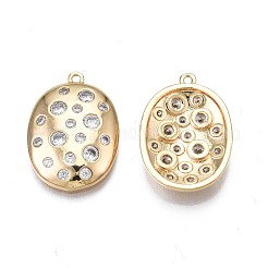 Brass Micro Pave Clear Cubic Zirconia Pendants&nbsp;KK-N232-258